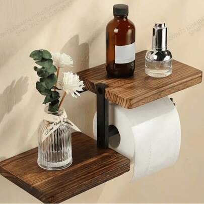 1 Giá treo tường bằng gỗ đựng giấy vệ sinh, Giá treo khăn giấy phụ kiện phòng tắm Trang trí phòng tắm Trang trí mùa thu Phụ kiện phòng tắm Lưu trữ khi trở lại trường