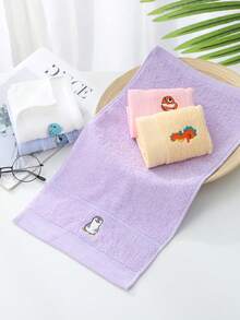 1/2/4/6件純棉可愛小長方形毛巾 9.84*17.71英吋，刺繡動物圖案，男女通用，適合四季，高吸水性，柔軟快乾，適用於浴室、廚房、節日禮物、居家與學校 - 彩色 - 查看 5