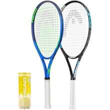 Ti Titanium Tennis Racket Twin Set Inc Protective Covers 3 Tennis Balls - as pic - View 2