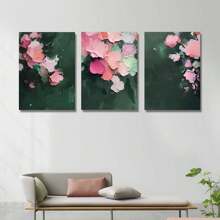 3pcs Modern Abstract Floral Wall Arts Canvas Posters, Neutral And Soft Tones, Optional Frame, Classroom, Office, Home Decoration Hanging Painting ,Wall Art With Frame