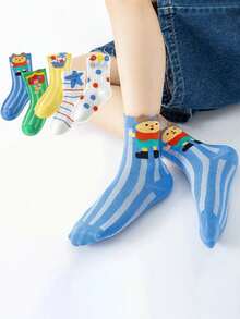 5 Pairs Kids/Children's Breathable Mesh Socks, Unisex, Spring/Summer - Multicolor - View 9