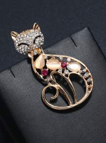 قطعة واحدة من دبابيس الزينة على شكل بوم الحجر الكريم الجميل، إكسسوارات أنيقة وجذابة مرصعة بالراين ستون على شكل طيور النسر، للنساء والرجال، للملابس والربطات والقبعات والحقائب والأحزمة، دبوس تزييني للحفلات والمناسبات اليومية