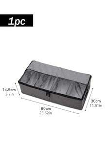 1pc/2pcs Transparent Divider Shoe Box Organizer For Underbed Storage, Dustproof And Space-Saving Shoe Storage Bin For Boots And Sneakers, Clear Lightweight Case With Removable Divider, Ideal For Dorm Rooms, Small Apartments, And Wardrobes; Keeps Footwear Dust-Free, Easily Stackable, Perfect For Seasonal Closets And Spring/Summer Rotations, Maximizes Closet Space, Quick Access And Neat Display - Grey - View 5
