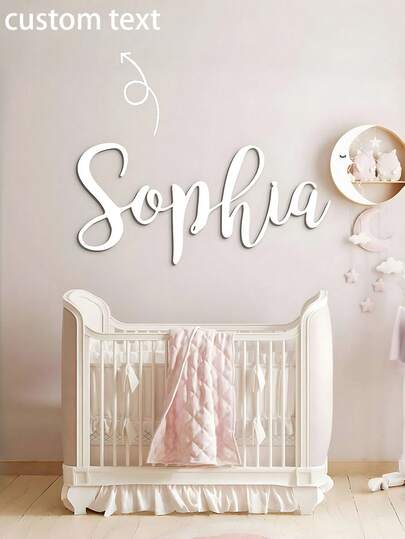 1pc Customized Wooden Name Plate, Width 4-48 Inches, Selectable Font Color, 3D Effect, Minimalist, Fashion, Cute, Bohemian Style, Room Decor, Customized Wooden Letters, Customized Wooden Plaque, Wedding Letter Decor, Customized Letter Wall Decor, Customized Nursery Name Plate, Customized Party Decor, Suitable For Home Decor, Wall Decor, Nursery, Bedroom, Living Room, Party, Wedding, Gift, Printed Pattern,Home Decor Living Room