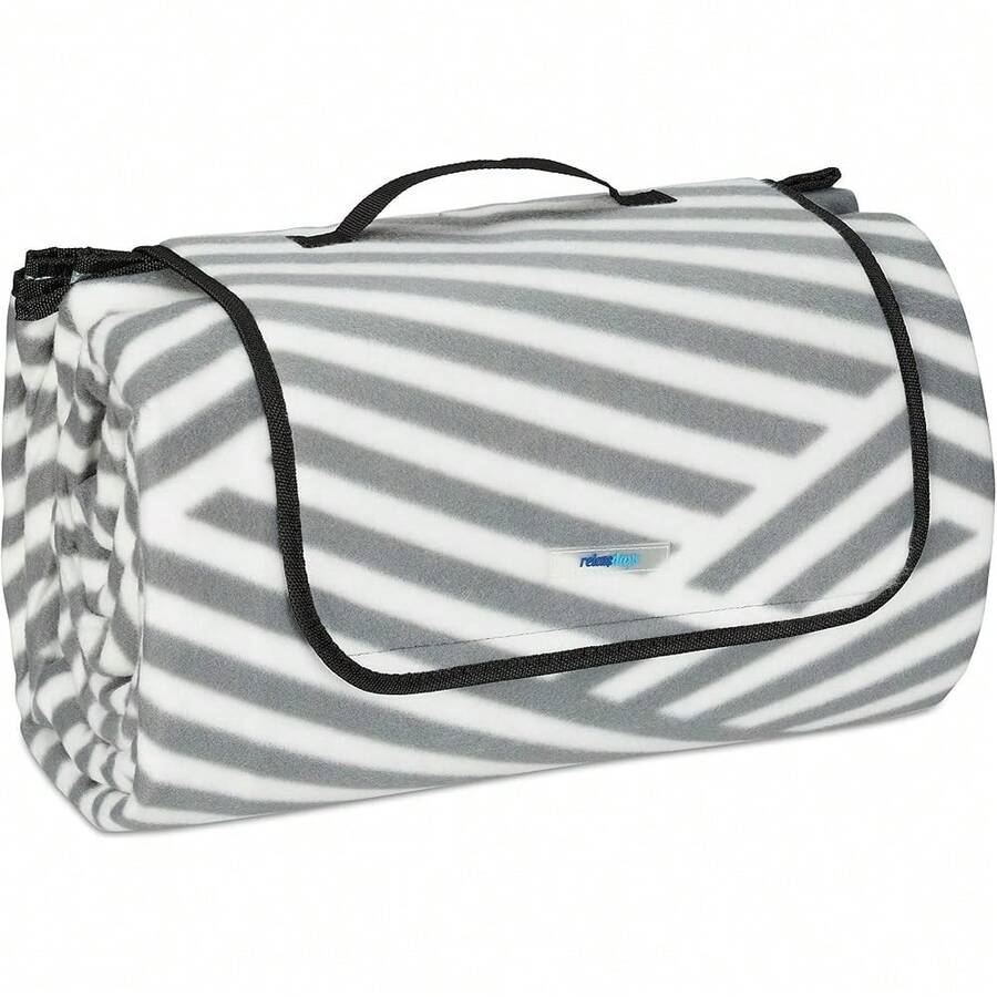 2025 Hottt New Arrivals:Relaxdays XXL Picnic Blanket, 200 X 300 Cm, Fce Beach & Camping Mat, Insulated & Waterproof, Portable, Grey & WhiteParent- - Bildfarbe - View 1