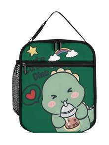 Kids Cute Butterfly & Dinosaur Insulated Lunch Bag, Casual Fashion Lunch Box Tote Bag For Boys And Girls, Suitable For School, Travel, Picnic, A Perfect Gift For Children - one-size - View 13