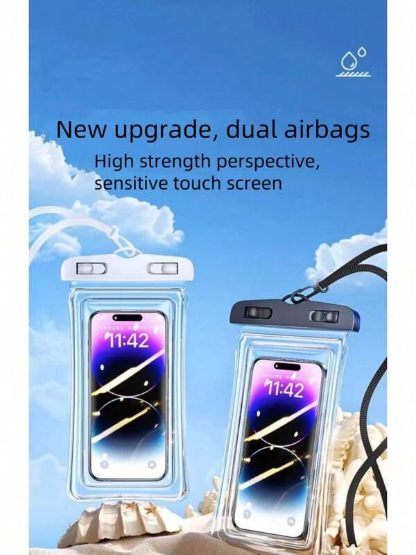 2 Custodie impermeabili universali per telefono, custodie per telefono IPX8 impermeabili (fino a 7 pollici) per 15/14/13 Galaxy S23/S22/S21, sacchetti impermeabili per telefono per vacanza, spiaggia, crociera ed elementi essenziali di viaggio