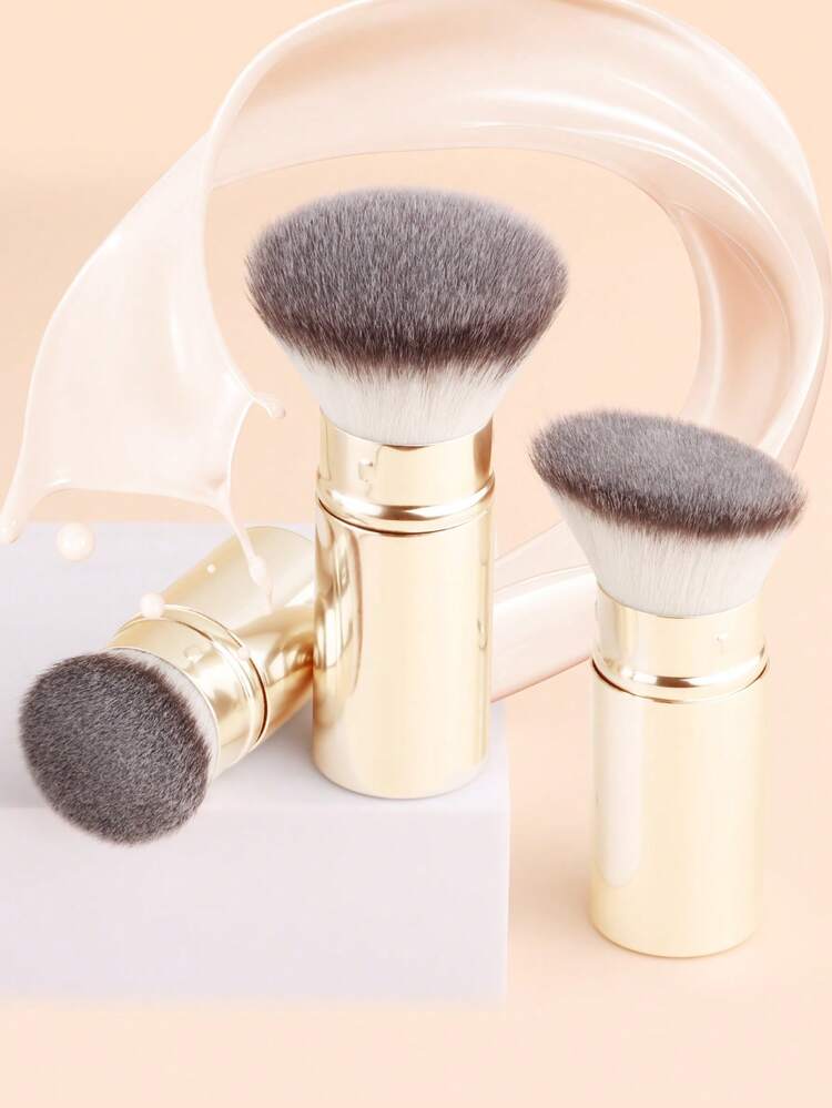3支/套可伸缩铝制专业化妆刷 - 散粉刷、腮红刷、修容刷，蓬松大刷毛，便携式美妆工具，热销产品，粉底刷、遮瑕刷、腮红刷、修容刷、腮红刷、古铜粉刷、散粉刷、粉底刷、腮红刷 - 彩色 - 查看 2