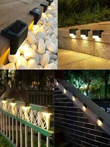 8 Pack Solar Deck Lights Outdoor Solar Step Lights Led Solar Lights For Outdoor Stairs, Step, Fence, Yard, Patio, Tap Lights, And Pathway