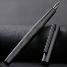 Luxury Metal Black Lacquer Fountain Pen Gift Box, Fine Nib Quality Pen Gift Set For Men, Women, Professional, Office Pen School Supplies, Back To School