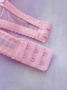 Lingerie sexy, ensemble de lingerie érotique en dentelle rose clair et romantique, confortable et ajusté, courbes parfaites. Dévoile un charme envoûtant