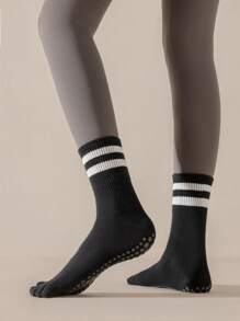 1/2/3 pares de calcetines de dedo para mujer, calcetines de yoga con revestimiento antideslizante con puntos, calcetines de pilates transpirables y que absorben la humedad, otoño