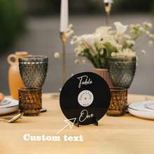 Customize Vinyl Record Wedding Table Numbers And Seating Chart Decorations, Retro Wedding Party Table Decor, Personalized Music Wedding Find Your Seat - Multicolor - View 1