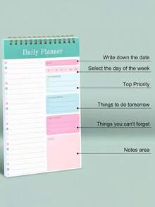 150pcsA To-Do List With Date Noted, Notebook, Spiral Notepad, Daily Plan, Hourly Scheduling Notebook, School Supplies, Stationery,Back To School