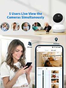 Alaga 2K HD Baby Monitor Security Camera - AI Sound/Cry Detection, Auto Tracking, 360° PTZ, Infrared Night Vision, 2-Way Audio, No WiFi Option, Temperature Monitoring, Lullabies, Mobile App - Beige - View 9