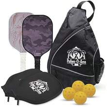 Glimmer And Grit Graphite Pickleball Paddles Set Of 2 Meets USAPA Specs Premium Honeycomb Core Lightweight Pickleball Set Beginner To Profional 2 Neoprene Covers Sling Bag - as pic - View 1
