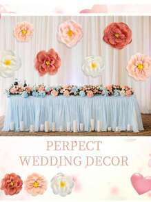 24pcs/12pcs Crinkle Paper Butterfly Decorations, DIY Wedding Home Decor, Beige And Lotus Pink Paper Flowers Party Background Set, Suitable For Birthday Party, Wedding Decor, Proposal Party, Wall, Arch, Valentine's Day, Mother's Day, Romantic Ambiance