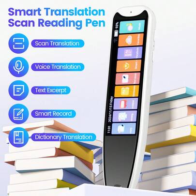 Upgraded Portable Scan Reader Pen (White) – 134-Language Voice Translator | Ideal For Dyslexia & Multilingual Communication