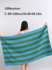 QIBHI 3/1pc Colorful Striped Terrycloth 100% Cotton Bath Towel/Washcloth, Absorbent Face Towel, Suitable For Bathroom, Hotel, Gym, Travel, Gift, Salon, Sports, Outdoor, Beach, School, Back To School, Travel Accessories, Home Essentials