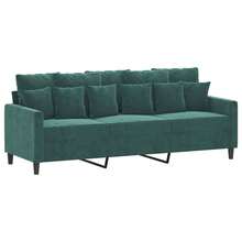 vidaXL 2-teiliges Sofa-Set mit Kissen, dunkelgrüner Samtbezug  Wohnzimmer-Schlafsofa, Heimkino-Sofa, Büro-Sofa
