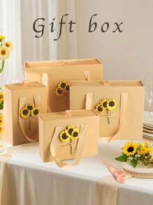 1 Stück Sonnenblumen Geschenkbox, Geschenkbox aus Material und Papier, leicht luxuriös, hochwertiges, sonnenblumenförmige Geschenkbox, geeignet für Heimdekoration, Hochzeitsgeschenk, Hochzeitsjubiläumsgeschenk, Geschenk für Freundin, Muttertagsgeschenk