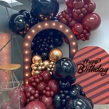 10/30/50/100pcs Burgundy Latex Balloons, 10 Inch Round Party Decorations, Suitable For Bridal Shower, Gender Reveal, Birthday, Party, Wedding, Anniversary, Graduation, Sunflower Themed Celebrations, Elegant Party Decor, Smooth Balloon Decorations - Burgundy - View 3