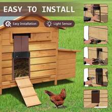 1pc Automatic  Door, Battery Operated, Waterproof  Door, Light Sensor Timed Alarm, Electric  Door With Anti-Trap Design, Automatic Opening And Closing  Accessories For  Chicken Farm