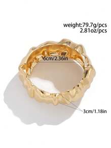 Retro Punk Gold Metall Armband, modisches Hip-Hop kreisförmiges geometrisches breites Armband, Handgelenksschmuck