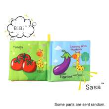 1pc / 4Pcs Baby Cloth Book, Crinkle Fabric Soft Books Set With Rustling Sound, Fruits Vegetable Cognition Toy For Toddlers (Some Parts Are Sent Random Colors)