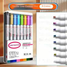 1 Stück / 3 Stücke / 6 Stücke / 8 Stücke / 12 Stücke geschwungener und wellenförmiger Designmarkerstift, Spitzenstifte, wellenförmige Blumenhighlighter, DIY Umrissgeschwungene Stifte, geeignet für Handbücher und Zeichnungen, sowie Stifte für Jugendliche und Erwachsene, Lernspielzeug für Büro, Zeichnen, Marker, Schreibwaren, Jungen, Mädchen, Strumpfstopfer, Markerstifte, Spielzeug, Schreibwaren