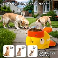 1pc Interactive Duck-Shaped Dog Food Dispenser Toy - Manual Press Feeder For Small, Medium, Large Dogs, Durable Plastic Puzzle Toy With Orange Beak And Feet, No Batteries Required, All Breed Sizes