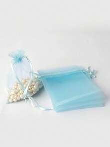 5/10/20/50/100件多色时尚礼品包装袋、礼品袋、家居及日用品、尼龙袋收纳袋、节庆派对用品、婚庆用品、礼品装饰包装、小包装袋、珠宝及配饰包装、礼品挂袋、生日礼物珠宝束口袋、婚宴袋、 - 藍色 - 查看 11