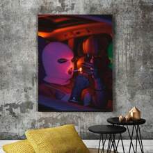 1pc Canvas Poster, Modern Art, Retro Smoking Women Poster, Canvas Of Sexy Women Wearing Ski Masks, Ideal Gift For Bedroom, Decor Wall Art, Wall Decor Fall Decor, Wall Decor, Room Decoration, No Frame, Wall Art Gifts Birthday Graduation