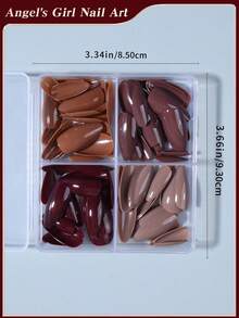 96 pezzi (4 colori misti) Unghie finte a mandorla lunghe di colore rosso e caffè, punte acriliche corte, unghie finte a copertura completa con finitura opaca. Contiene 1 colla gel e 1 lima per unghie, con scatola di conservazione. Adatto per uso quotidiano e per feste per donne e ragazze. - Multicolore - Visualizzare 7