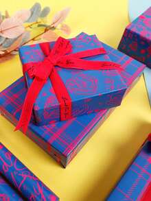 1 rolka fluorescencyjnego papieru do pakowania, fluorescencyjne litery papier do pakowania prezentów na ślub, urodziny, wieczór panieński, walentynki, dzień matki, przyjęcie świąteczne, bukiet kwiatów DIY - Niebieski Różowy - Zobacz 8