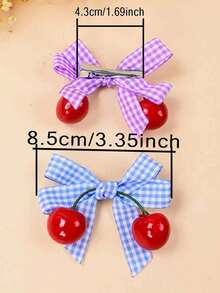2pcs Cute Bowknot Hair Clips, Versatile Bangs Clips, Hair Accessories For Girls - Blue - View 6