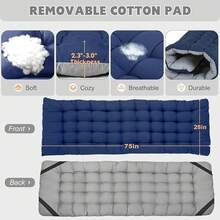 ABORON Oversized XXL Folding Camping Cot W/Mat For Adults, 78" L X 32" W X 18" H, Heavy Duty Outdoor Bed With Carry Bag,1200 D Layer Oxford Travel Camp Cots - 海軍 - 查看 5