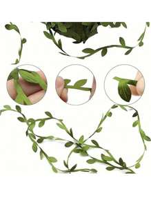 1/2/5 pièces, Guirlande de faux eucalyptus avec fleurs blanches, feuilles d'eucalyptus argent de 5,9 pi/180 cm Gypsophila, Vignes vertes artificielles pour décoration de mariage, fête, manteau, chemin de table, maison, bureau, décoration d'été