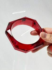 1pc Summer New Geometric Rhombus Transparent Resin Bracelet, Personalized Creative Stacking Jewelry Gift