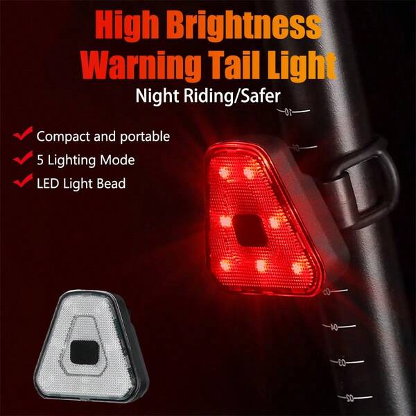 1pc Bicycle Light Tail Light Bicycle Night Riding Warning Tail Light Can Be Rechargeable Suitable For Outdoor Mountain Road Safety Cycling Equipment
