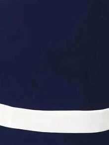 Navy Blue And White Stripe Sleeveless Dress For Women - Blue - View 5