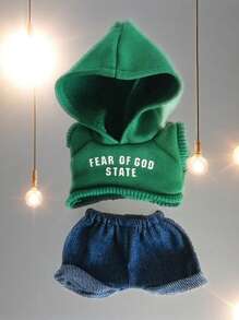 17cm Clothing Hanger Hooded Sweatshirt & Pants Set, Blind Box Plushie Doll Clothes, Detachable Outfit Suitable For 1st And 2nd Generation (Only Clothes, No Shoes), Fits 15cm-17cm (5.9 Inch-6.69 Inch) Dolls, Doll Clothes/Shoes Replacement, Suitable As Birthday, Holiday, Valentine's Day Gifts For All (Only Selling Clothes, Not Dolls), Teenage Gifts