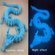 3D Printed Chinese Dragon Egg With Movable Joints - 11.8-Inch Dragon Flexible Statue, Color Series Home Office Decoration
