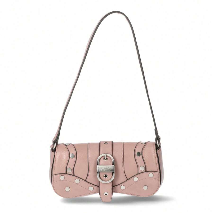 QWQ Simpson Women's Courtney Faux Leather Flap Shoulder Handbag, Thistle - thistle - View 1
