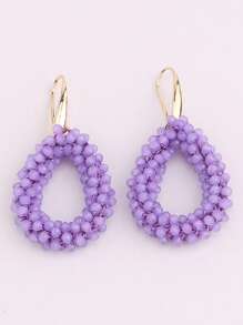 sehuoran 1 Pair Handmade Beaded Crystal & Pearl Bohemian Style Earrings, Colorful Personalized Versatile Dangling Earrings With High-End Elegant Mixed Color, Suitable For Party & Daily Wear