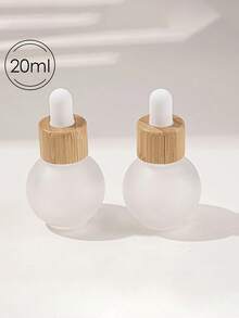 2 件 0.68 盎司/1.01 盎司（20 毫升/30 毫升）磨砂玻璃精油瓶，带滴管和竹盖 - 无香化妆品容器，用于香水、液体储存，旅行装可重复使用罐 - 彩色 - 查看 11