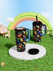 24oz Handled Insulated Tumbler, Vacuum Insulated Stainless Steel Travel Mug With Straw, Vacuum Insulated Water Bottle, Reusable Stainless Steel Water Bottle - Keeps Hot/Cold For Up To 24 Hours - Black - View 7