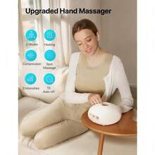 Cordless Hand Massager With Heat And Compression For Finger And Wrist Massager Machine, Mothers Day Gifts - White - View 3