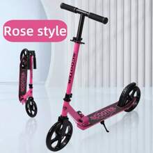 1pc Minimalist One-Click Folding Portable Kick Scooter, Front Shock Absorber Design, Adult Outdoor Portable Scooter