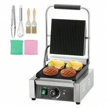 Commercial Panini Press Grill Electric Sandwich Maker Grill 9x9- - 1 - View 1